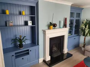 Alcove unit in peacock blue